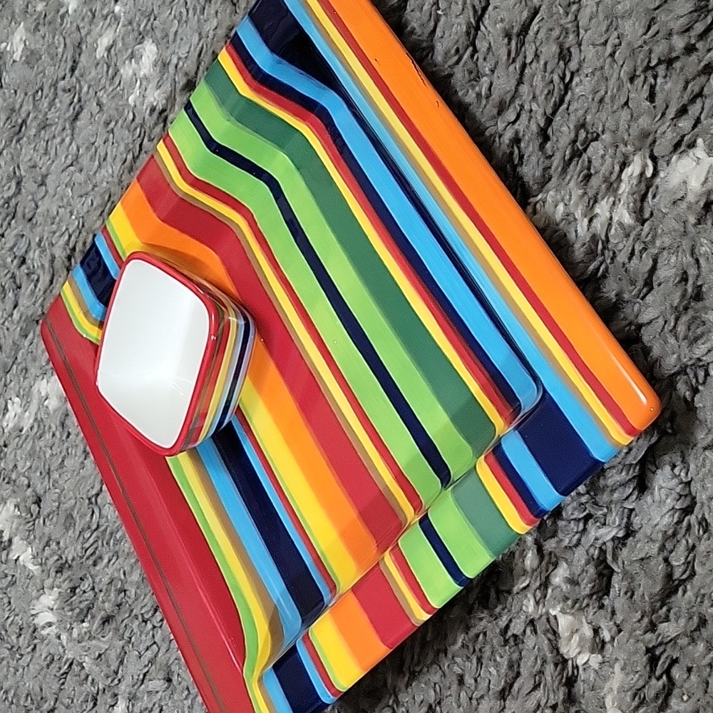 Just Stripes Chip and Dip Set NIB